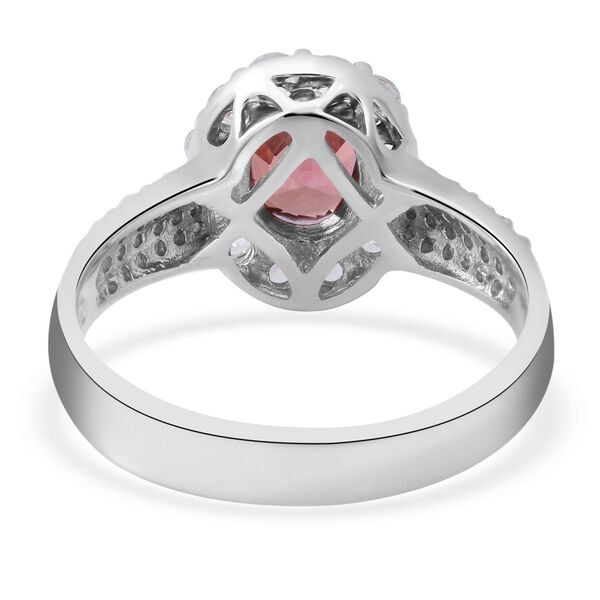 Rosa und wei&szlig;er Zirkon-Ring, 925 Silber platiniert  ca. 2,96 ct image number 5