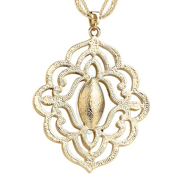 Wei&szlig;er Kristall-Anh&auml;nger mit Kette in Goldton - 2 ct. image number 3