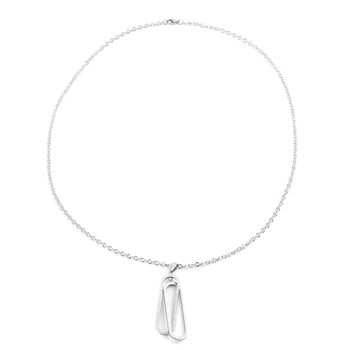 Wei&szlig;er Zirkonia Anh&auml;nger mit Kette ca. 71 cm Edelstahl ca. 0,10 ct