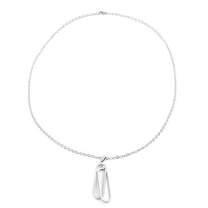 Wei&szlig;er Zirkonia Anh&auml;nger mit Kette ca. 71 cm Edelstahl ca. 0,10 ct