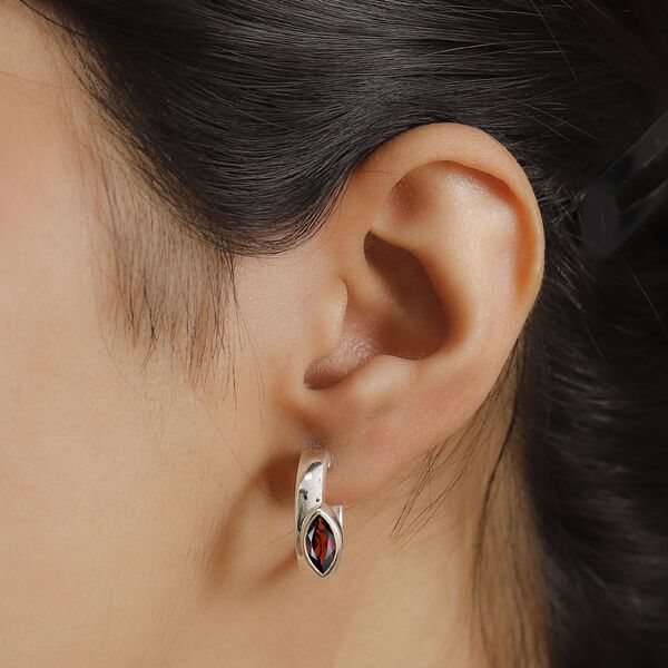 Roter Granat Ohrringe 925 Silber ca. 1.78 ct image number 3