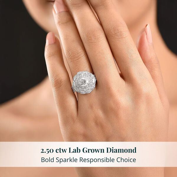 LUXURIANT DIAMOND - Lab Grown Diamant SI-GH Ring 925 Silber Rhodiniert (Gr&ouml;&szlig;e 20.00) (10-15 Werktage Lieferzeit) ca. 2,50 ct image number 1