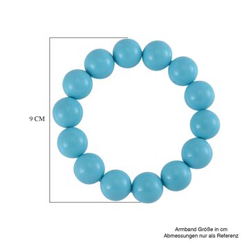 Blauer Muschelkernperle (15-17 mm) Armband flexibles (18.00-19.00 cm)