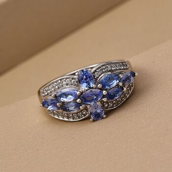 Tansanit und Zirkon Ring - 1,53 ct.