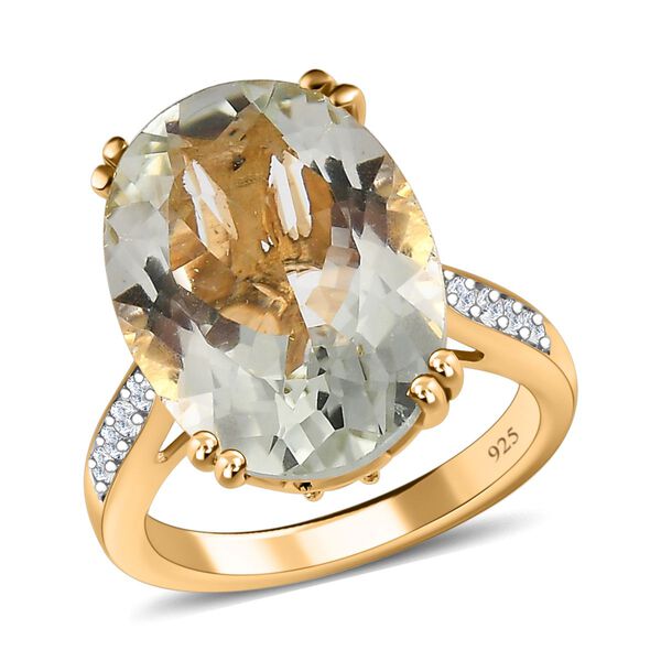 Prasiolith und Zirkon Cocktail Ring - 12,44 ct. image number 4