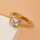 Natürlicher, äthiopischer Opal Solitär-Ring, 925 Silber Gelbgold Vermeil (Größe 20.00) ca. 0,94 ct image number 1