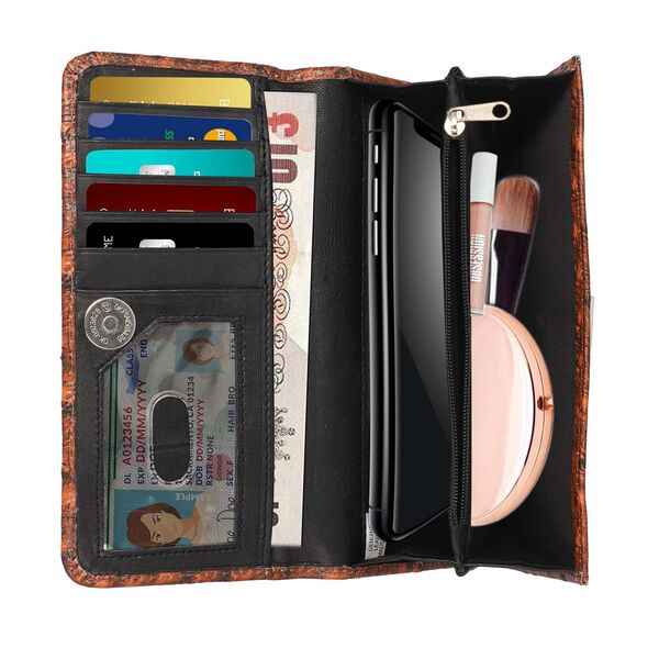 Geldb&ouml;rse aus 100% echtem Strau&szlig;enleder, RFID Schutz, Braun image number 5