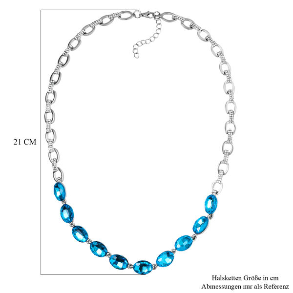 Blauer Kristall, Weißer Kristall Halskette ca. 50 cm image number 4