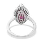 Rubin Afrikanisch und Diamant Halo Ring 925 Silber Platin-Überzug image number 4