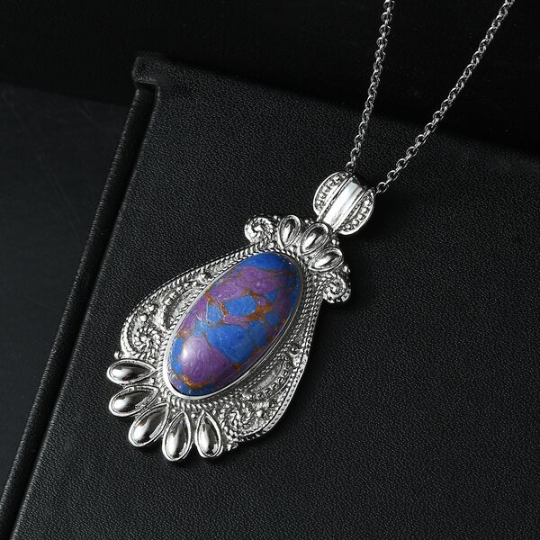 Lila T&uuml;rkis Anh&auml;nger mit 50cm Kette - 25 ct. image number 2