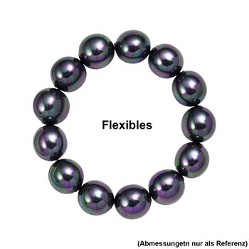 Flexibles pfaufarbenes Muschelkernperle Armband