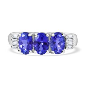 AAA Tansanit und Moissanit Ring - 1,93 ct