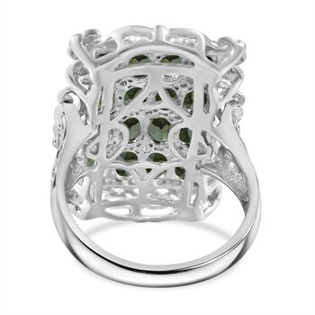 Gr&uuml;ner Turmalin und Zirkon-Ring - 3,70 ct.