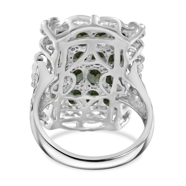 Gr&uuml;ner Turmalin und Zirkon-Ring - 3,70 ct. image number 3