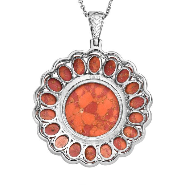 Orange Mohave T&uuml;rkis Anh&auml;nger mit 50cm Kette - 34,30 ct. image number 5