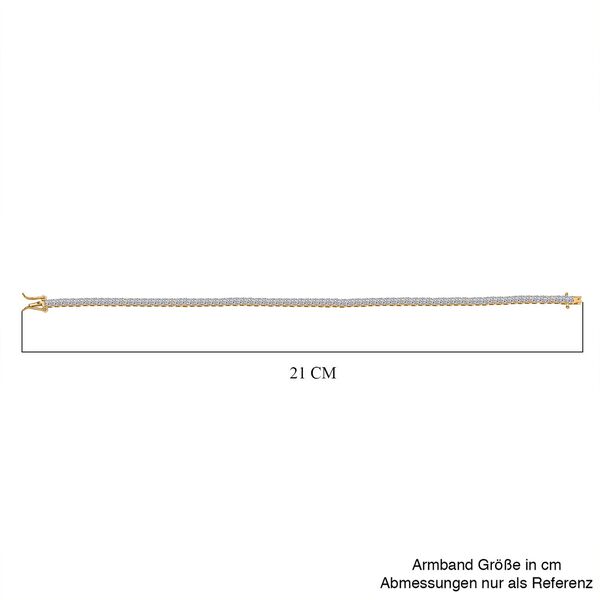 LUXURIANT SGL zertifiziertes SI-GH Labor Diamant 19cm Armband, 925 Silber 750 Gelbgold Vermeil - 4 ct. image number 5