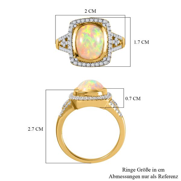 Natürlicher, äthiopischer Welo Opal und Zirkon-Halo-Ring - 3,78 ct. image number 7