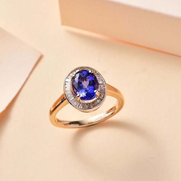 AAA Tansanit und Diamant Ring in 585 Gold - 1,88 ct. image number 9