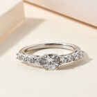 LUSTRO STELLA - feinster Zirkonia-Ring, 925 Silber platiniert image number 1