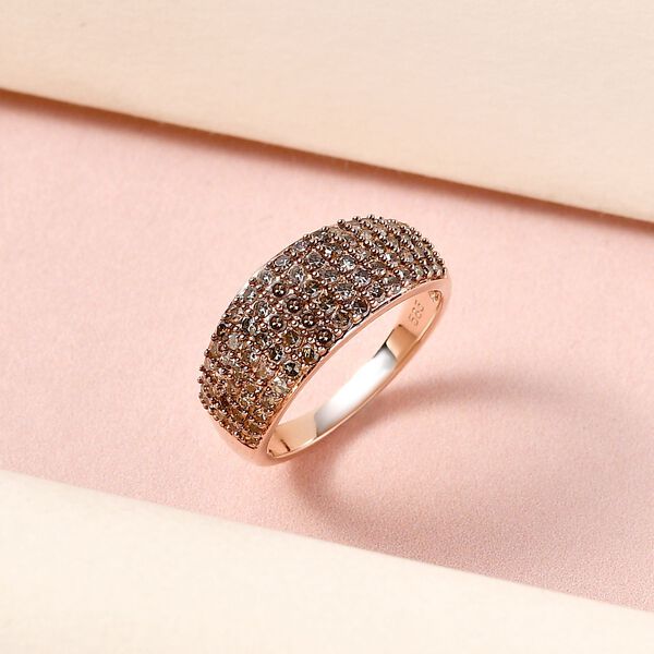 Nat&uuml;rlicher Champagner I1 Diamant Ring in 585 Ros&eacute;gold - 1 ct. image number 9