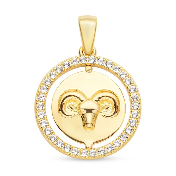 Wei&szlig;er Zirkon Widder-Anh&auml;nger - 0,63 ct.