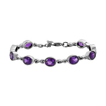 Afrikanischer Amethyst Armband, ca. 18 cm Edelstahl ca. 10.48 ct