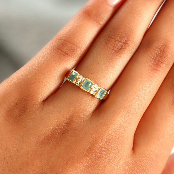 Grandidierit und Zirkon Trilogie Ring in Silber, 0,65 ct. image number 3