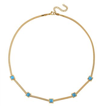 Blaue Howlit Halskette, 50+2 cm - 2 ct.