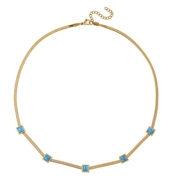 Blaue Howlit Halskette, 50+2 cm - 2 ct. image number 3