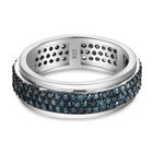 Blauer Diamant Eternity-Spinning-Bandring in Silber image number 0