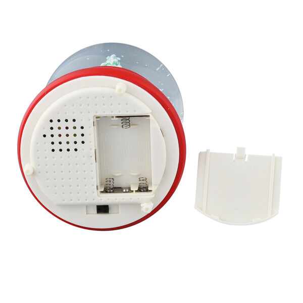 Schneekugel mit Musik und Licht, Weihnachtsmann und Haus, Größe: 15x10 cm  image number 5