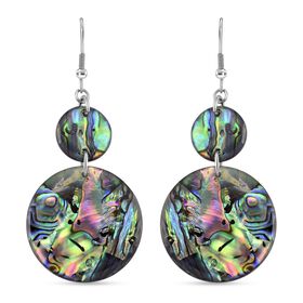 Abalone Muschel Ohrringe, Reiner Edelstahl, silberfarben