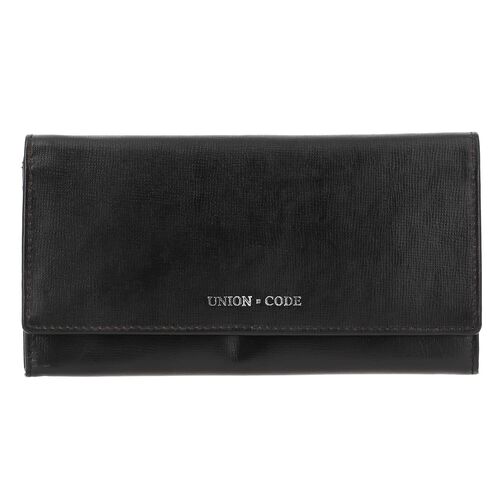 CLOSE OUT - UNION CODE: Echtleder Brieftasche mit Schlangen-Prägung und RFID Schutz, Schwarz image number 0