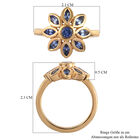 Tansanit Blumen Ring 925 Silber 585 Vergoldet ca. 1.0 image number 6