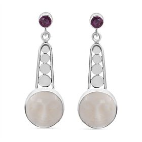 Royal Bali Kollektion- Perlmutt und Ilakaka rosa Saphir Ohrringe- 11,74 ct.