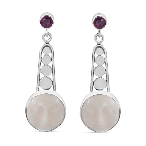 Royal Bali Kollektion- Perlmutt und Ilakaka rosa Saphir Ohrringe- 11,74 ct. image number 0