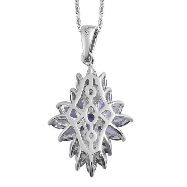 Tansanit Anh&auml;nger mit Silberkette 50 cm 925 Silber platiniert ca. 2,27 ct image number 5