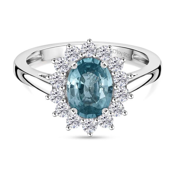 D'Joy AA Blauer Zirkon, Weißer Zirkon Ring 925 Silber rhodiniert (Größe 18.00) ca. 2,61 ct image number 0