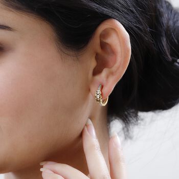 AA nat&uuml;rliche, goldene Tansanit und Zirkon-Ohrringe - 1,28 ct.