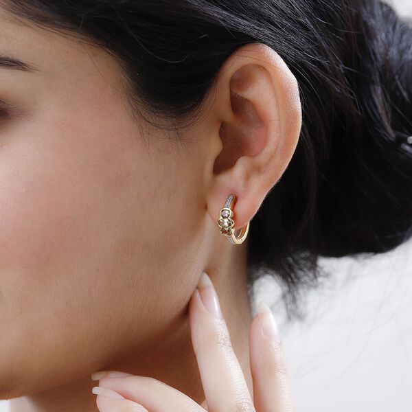 AA nat&uuml;rliche, goldene Tansanit und Zirkon-Ohrringe - 1,28 ct. image number 3