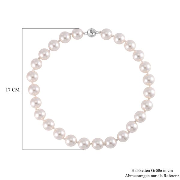 Wei&szlig;e Muschelkernperle Halskette ca. 50 cm Reiner Edelstahl image number 5