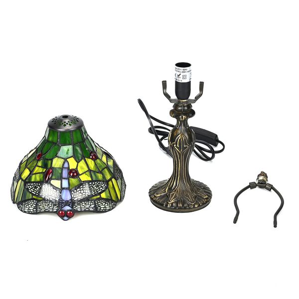 Handgefertige Tiffany-Stil Tischlampe, Buntglas, Gelbe Lilie image number 6