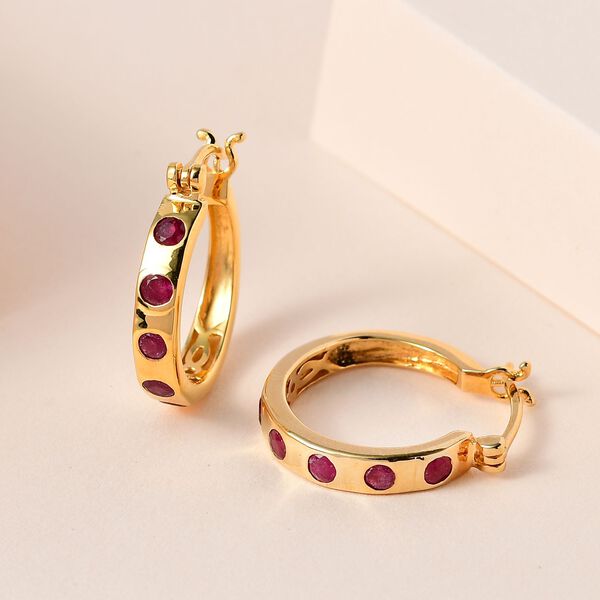 AA Afrikanische Rubin (Fissure gef&uuml;llt) Ohrringe - 1,63 ct. image number 2