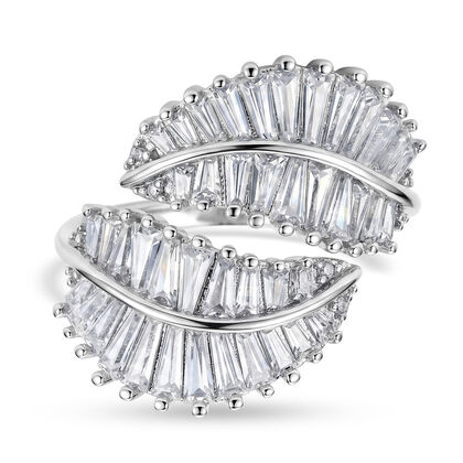 Wei&szlig;er Zirkonia Ring Nickelfreies Messing Flexibles (Gr&ouml;&szlig;e 19.00-20.00)