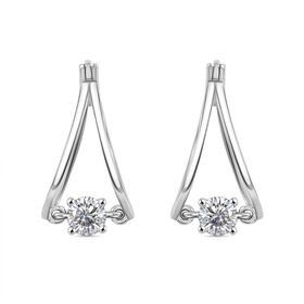 J Francis gefertigt mit SWAROVSKI Zirkonia Ohrringe 925 Silber platiniert
