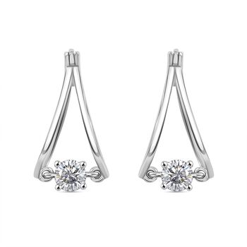 J Francis gefertigt mit SWAROVSKI Zirkonia Ohrringe 925 Silber platiniert