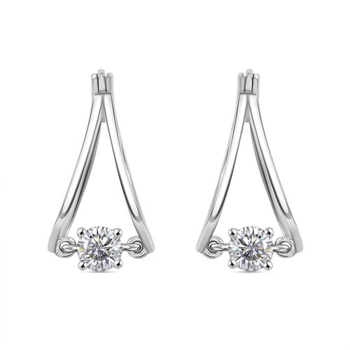 J Francis gefertigt mit SWAROVSKI Zirkonia Ohrringe 925 Silber platiniert image number 0