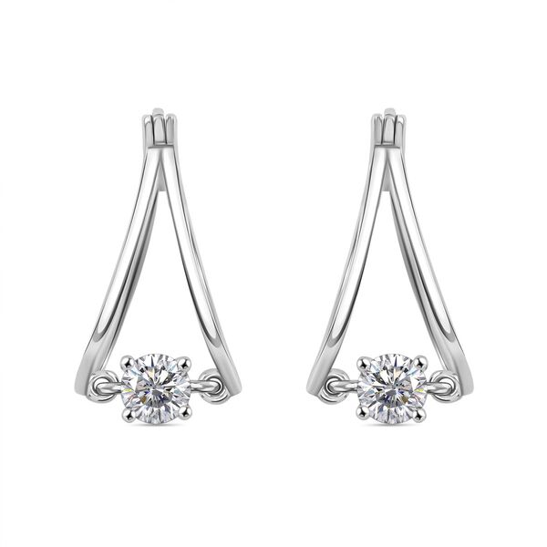 J Francis gefertigt mit SWAROVSKI Zirkonia Ohrringe 925 Silber platiniert