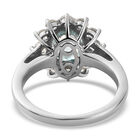 Blauer und Weißer Zirkon Ring 925 Silber platiniert image number 7