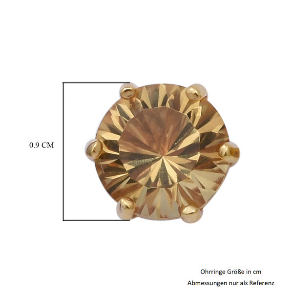 Citrin Ohrstecker 925 Silber Vergoldet  3.06 ct image number 4